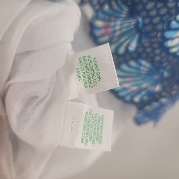 Lilly Pulitzer Aralyn Shell Eyelet Shift Blue Dress Size 2 - Picture 5 of 6